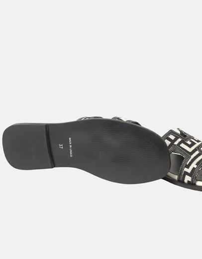 Εικόνα της Δερμάτινα Σανδάλια Ελληνικής Κατασκευής με μαίανδρο Μαύρο