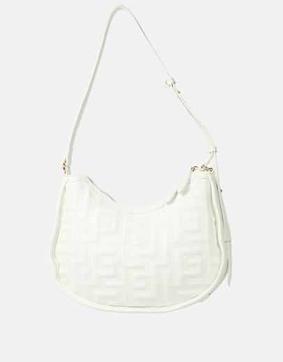 Εικόνα της Χειροποίητη γυναικεία τσάντα ώμου με μαίανδρο Λευκό