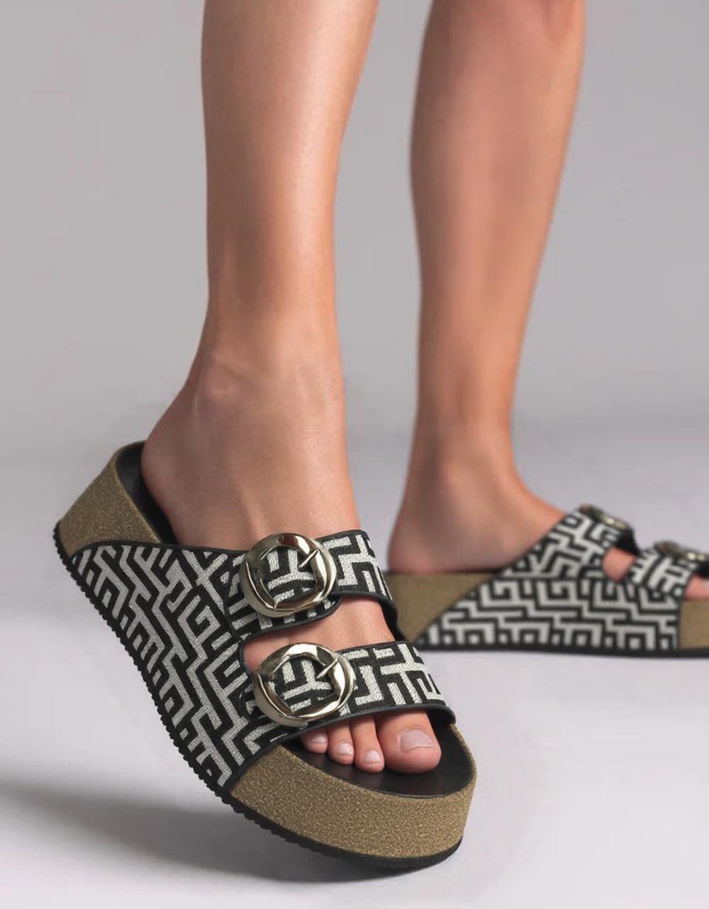 Εικόνα από Flatform Μαίανδρος Ελληνικής Κατασκευής με διπλό τοκά Μαύρο/Λευκό