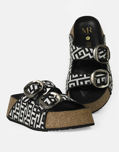 Εικόνα της Flatform Μαίανδρος Ελληνικής Κατασκευής με διπλό τοκά Μαύρο/Λευκό