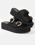 Εικόνα από Ψάθινα flatforms με διπλό τοκά από πετράδια Μαύρο