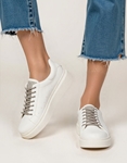 Εικόνα από Basic sneakers με λεπτομέρειες από strass Λευκό
