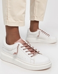 Εικόνα από Basic sneakers με κορδόνια από strass Λευκό/Σαμπανί