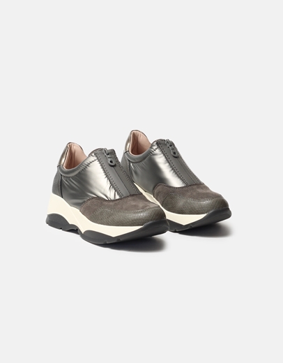 Εικόνα της Sneakers σε συνδυασμό υλικών με chunky σόλα Γκρι