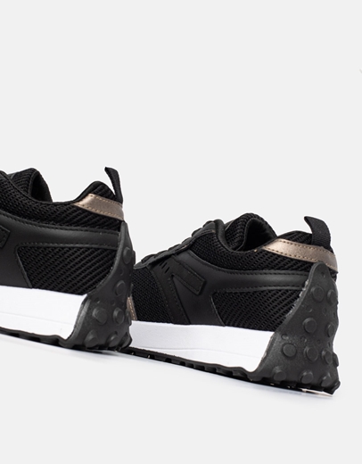 Εικόνα της Γυναικεία sneakers με συνδυασμούς υλικών Μαύρο