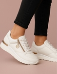 Εικόνα από Γυναικεία sneakers με διακοσμητικό φερμουάρ Λευκό