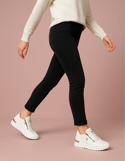 Εικόνα της Γυναικεία sneakers με διακοσμητικό φερμουάρ Λευκό