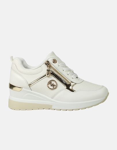 Εικόνα της Γυναικεία sneakers με διακοσμητικό φερμουάρ Λευκό