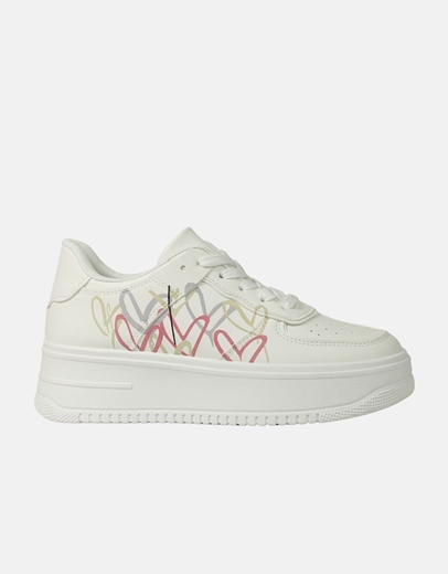 Εικόνα της Γυναικεία sneakers με σχέδια από καρδιά στο πλάι Λευκό