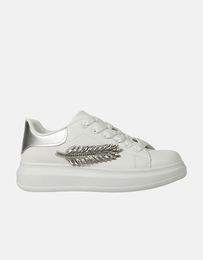 Εικόνα της Γυναικεία sneakers με διακοσμητικό φτερό στο πλάι Λευκό