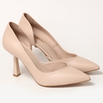 Εικόνα από Μυτερές γόβες Ελληνικής κατασκευής με άνοιγμα στο πλαι Nude