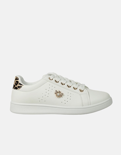 Εικόνα της Basic sneakers με διακοσμητικό από strass Λεοπάρ