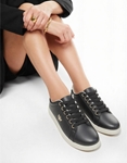 Εικόνα από Basic sneakers με διακοσμητικό από strass Μαύρο/Λευκό