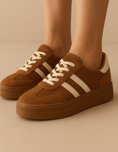 Εικόνα της Γυναικεία sneakers με διπλή σόλα Ταμπά