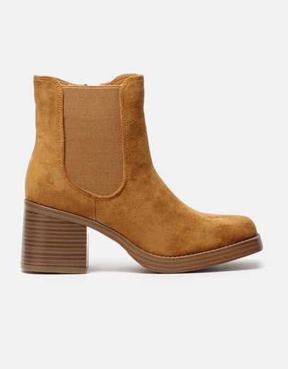 Εικόνα της Chelsea μποτάκια suede με τετράγωνο τακούνι Ταμπά