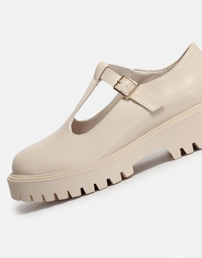 Εικόνα της Loafers Mary Janes φλωρεντίκ μονόχρωμα Μπεζ