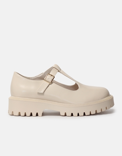 Εικόνα της Loafers Mary Janes φλωρεντίκ μονόχρωμα Μπεζ