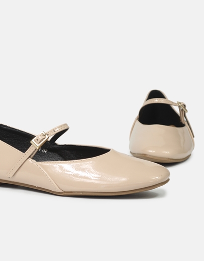 Εικόνα της Mary Jane basic λουστρίνι μπαλαρίνες Nude