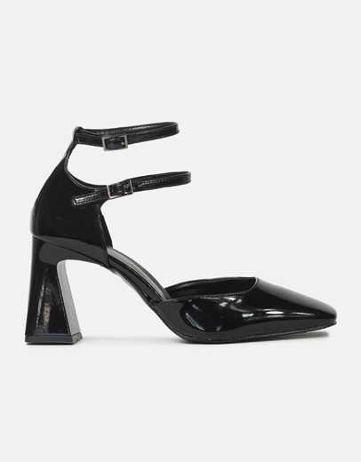 Εικόνα της Γόβες λουστρίνι με διπλό δέσιμο ελληνικής κατασκευής Μαύρο