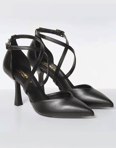 Εικόνα της Γόβες Ελληνικής κατασκευής με διπλή μπαρέτα Μαύρο