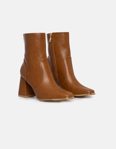 Εικόνα της Γυναικεία μποτάκια με μεταλλική λεπτομέρεια Ταμπά