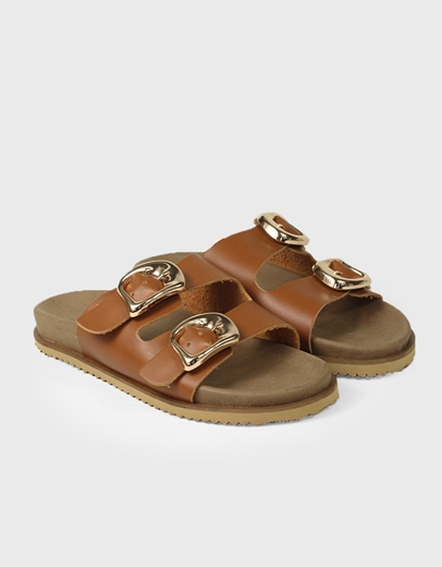 Εικόνα της Δερμάτινα σανδάλια Ελληνικής Κατασκευής δερμάτινα με διπλό τοκά Ταμπά