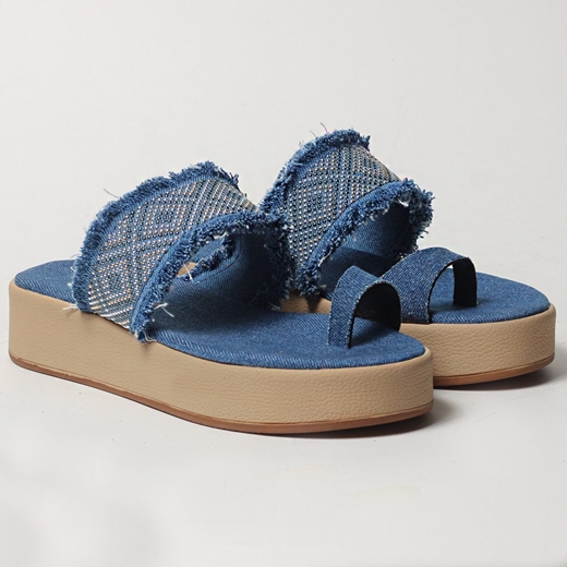 Εικόνα της Σανδάλια Ελληνικής κατασκευής  με φάσα και toe ring Τζιν