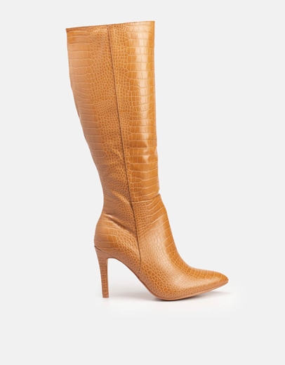 Εικόνα της Γυναικείες μπότες κροκό με λεπτό τακούνι Ταμπά