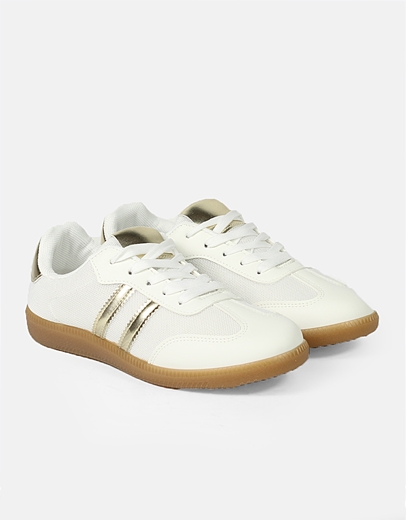 Εικόνα της Sneakers με συνδιασμό υλικών και γραμμικό σχέδιο Χρυσό