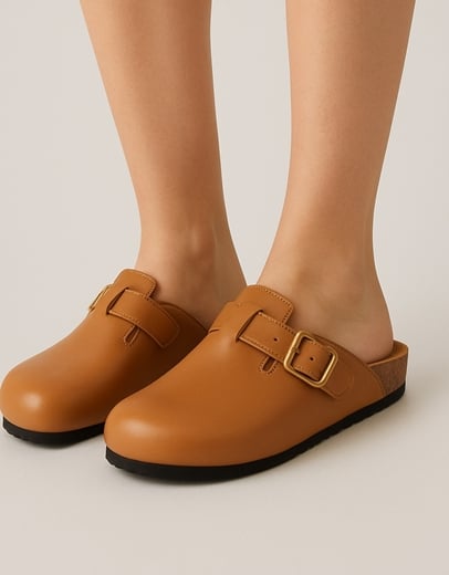 Εικόνα της Clogs μονόχρωμα με διακοσμητικό τοκά Ταμπά