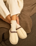 Εικόνα από Suede clogs δίσολα με γούνινη επένδυση Μπεζ