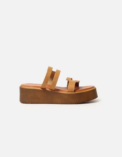 Εικόνα της Δερμάτινα flatforms μονόχρωμα Ελληνικής κατασκευής Ταμπά