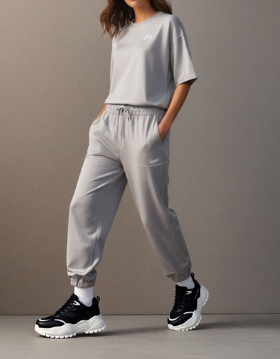 Εικόνα της Γυναικεία sneakers σε απλή γραμμή με chunky σόλα Μαύρο