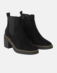 Εικόνα από Chelsea μποτάκια suede με τετράγωνο τακούνι Μαύρο