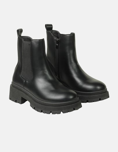 Εικόνα της Chelsea μονόχρωμα μποτάκια με chunky σόλα Μαύρο