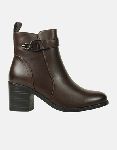 Εικόνα της Γυναικεία μποτάκια με διακοσμητικό στοιχείο Καφέ