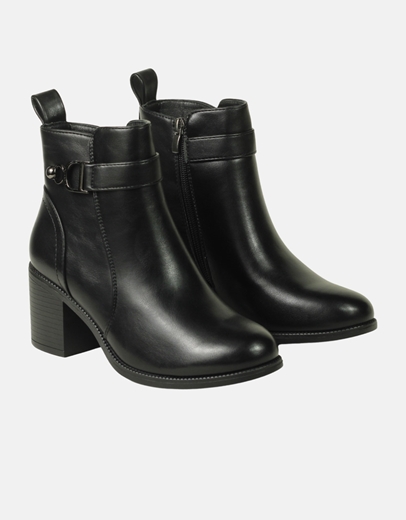 Εικόνα της Γυναικεία μποτάκια με διακοσμητικό στοιχείο Μαύρο