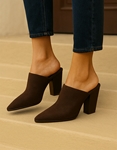 Εικόνα από Cowboy mules Ελληνικής κατασκευής σε μυτερή γραμμή Καφέ