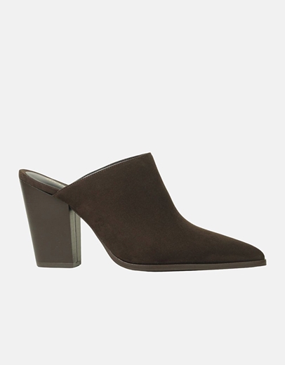 Εικόνα της Cowboy mules Ελληνικής κατασκευής σε μυτερή γραμμή Καφέ