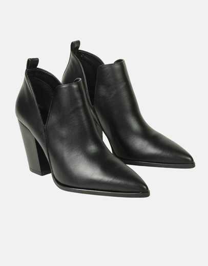 Εικόνα της Μυτερά μποτάκια Ελληνικής κατασκευής με ανοίγματα Μαύρο