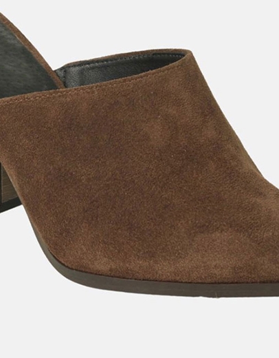 Εικόνα της Δερμάτινα cowboy mules Ελληνικής κατασκευής σε μυτερή γραμμή Καφέ