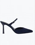 Εικόνα από Δερμάτινα suede mules Ελληνικής κατασκευής σε μυτερή γραμμή Μπλε