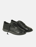 Εικόνα από Γυναικεία loafers flat δετά με διακοσμητικές ραφές Μαύρο
