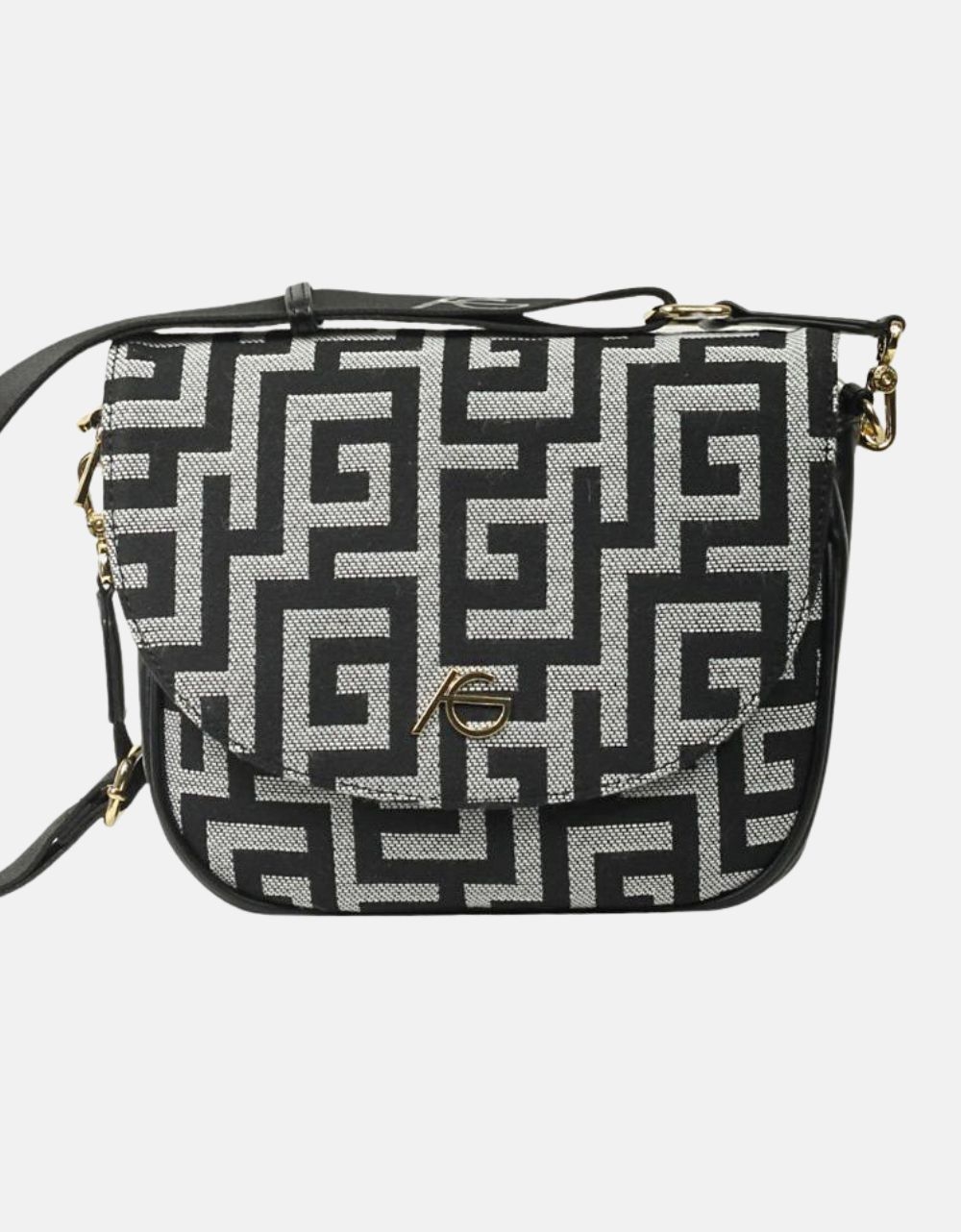 Εικόνα από Χειροποίητη τσάντα ώμου μαίανδρος με μαγνητικό κλίπ Μαύρο