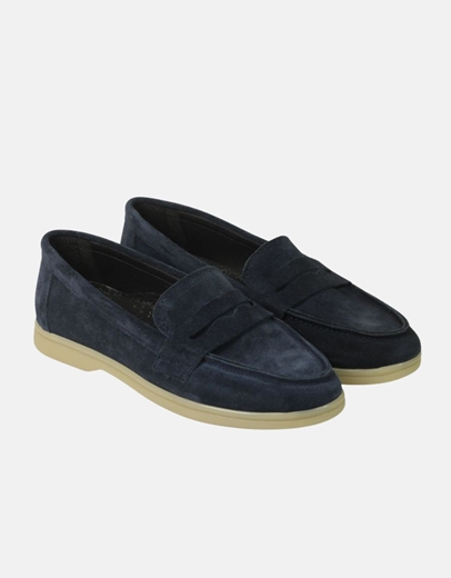 Εικόνα της Δερμάτινα loafers Ελληνικής κατασκευής με ανατομικό πάτο Μπλε