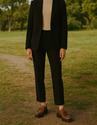 Εικόνα της Γυναικεία loafers με τρακτερωτή σόλα Ταμπά