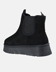 Εικόνα από Δίσολα suede μποτάκια μονόχρωμα με λάστιχο Μαύρο