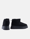Εικόνα από Δίσολα suede μονόχρωμα μποτάκια αστραγάλου Μαύρο