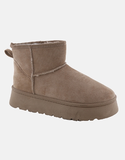 Εικόνα της Δίσολα suede μονόχρωμα μποτάκια αστραγάλου Μπεζ