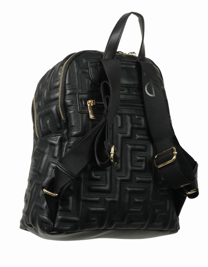 Εικόνα της Χειροποίητο σακίδιο πλάτης με μαίανδρο και φερμουάρ Μαύρο